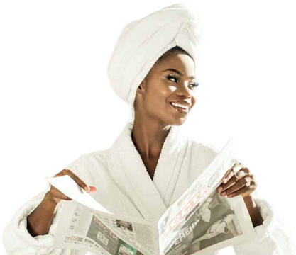 How to do change of name in Nigeria Image of Newspaper-holding lady checking for change of name in punch newspaper in Nigeria name advert publication